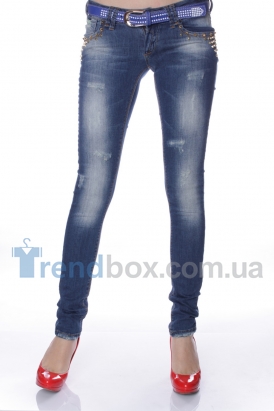 Стильные джинсы с шипамы Sessanta